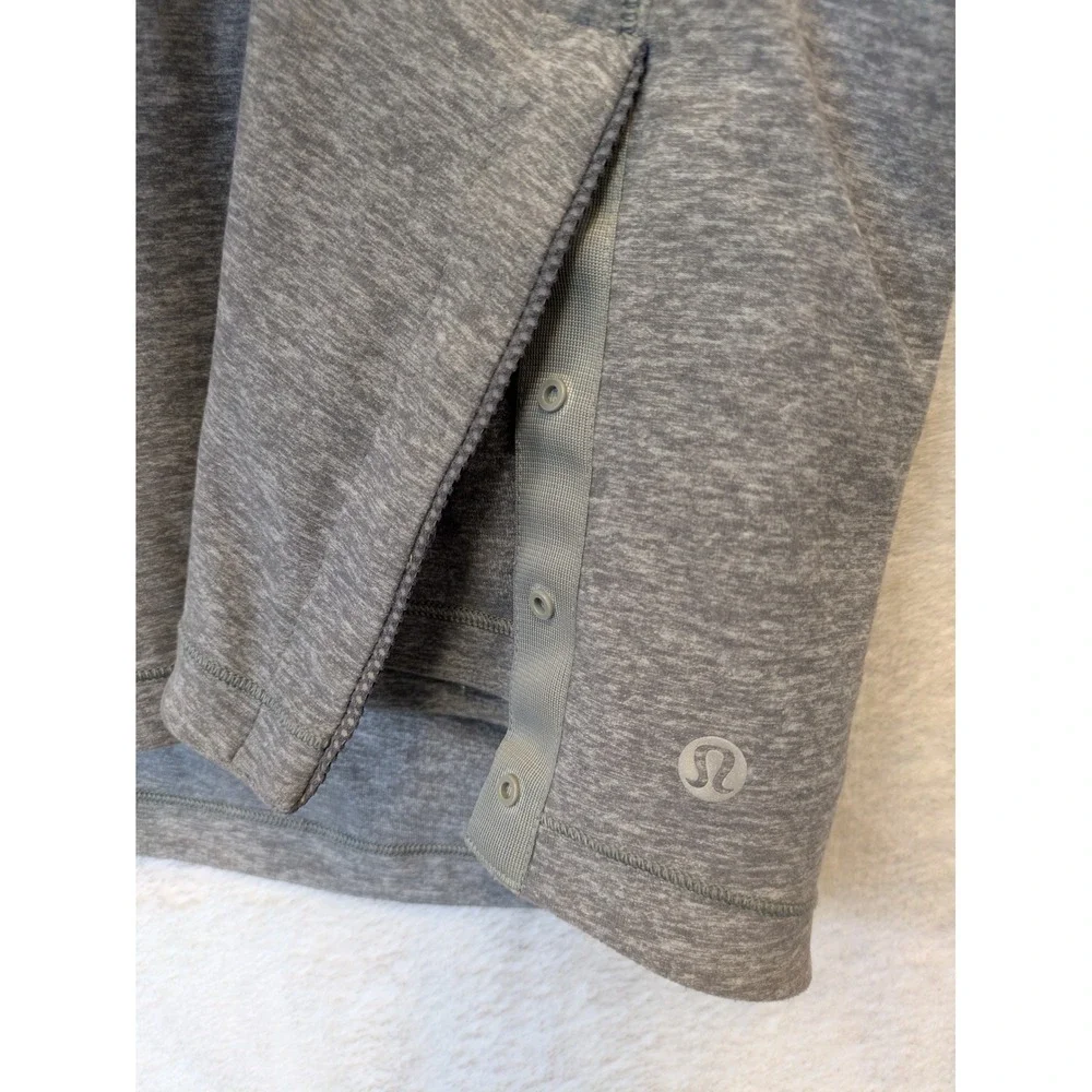 Lululemon Turtleneck Pullover Women\'s 12 Gray Heathered Thumbhole‎